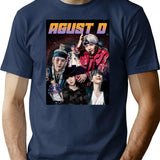 Bts Suga Yoongi Agust D Bootleg Rapper Bootleg Graphic T-Shirt - Navy
