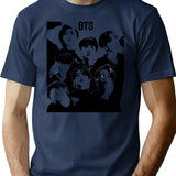 Bts Bootleg Graphic T-Shirt - Navy