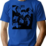 Bts Bootleg Graphic T-Shirt - Blue