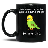 Budgie Never Zero Black Coffee Mug, Gift Coffee Mug