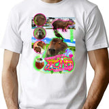 Capybara Bootleg Graphic T-Shirt - White