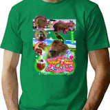 Capybara Bootleg Graphic T-Shirt - Green