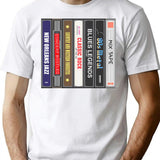 Cassette Stack (Vertical) Bootleg Graphic T-Shirt - White
