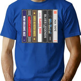 Cassette Stack (Vertical) Bootleg Graphic T-Shirt - Blue