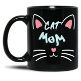 Cat Mom (8) Black Coffee Mug, Gift Coffee Mug