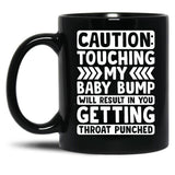 Caution Touching My Baby Bump Shirt Baby Shower Gift Pregnancy Shirt Maternity Shirt Baby Announcement Shirt Gift For Pregnant Women Black Coffee Mug, Gift Coffee Mug