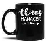 Chaos Manager Chaos Coordinator Black Coffee Mug, Gift Coffee Mug
