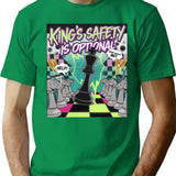 Chess Pieces Game - Kings Safety Is Optional - 90S Chess Chaos Bootleg Graphic T-Shirt - Green