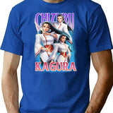 Chizuru Kagura Kof Bootleg Bootleg Graphic T-Shirt - Blue