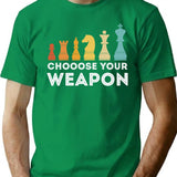Choose Your Weapon Chess Minimalist Graphic T-Shirt - Unisex Streetwear Tee - Green