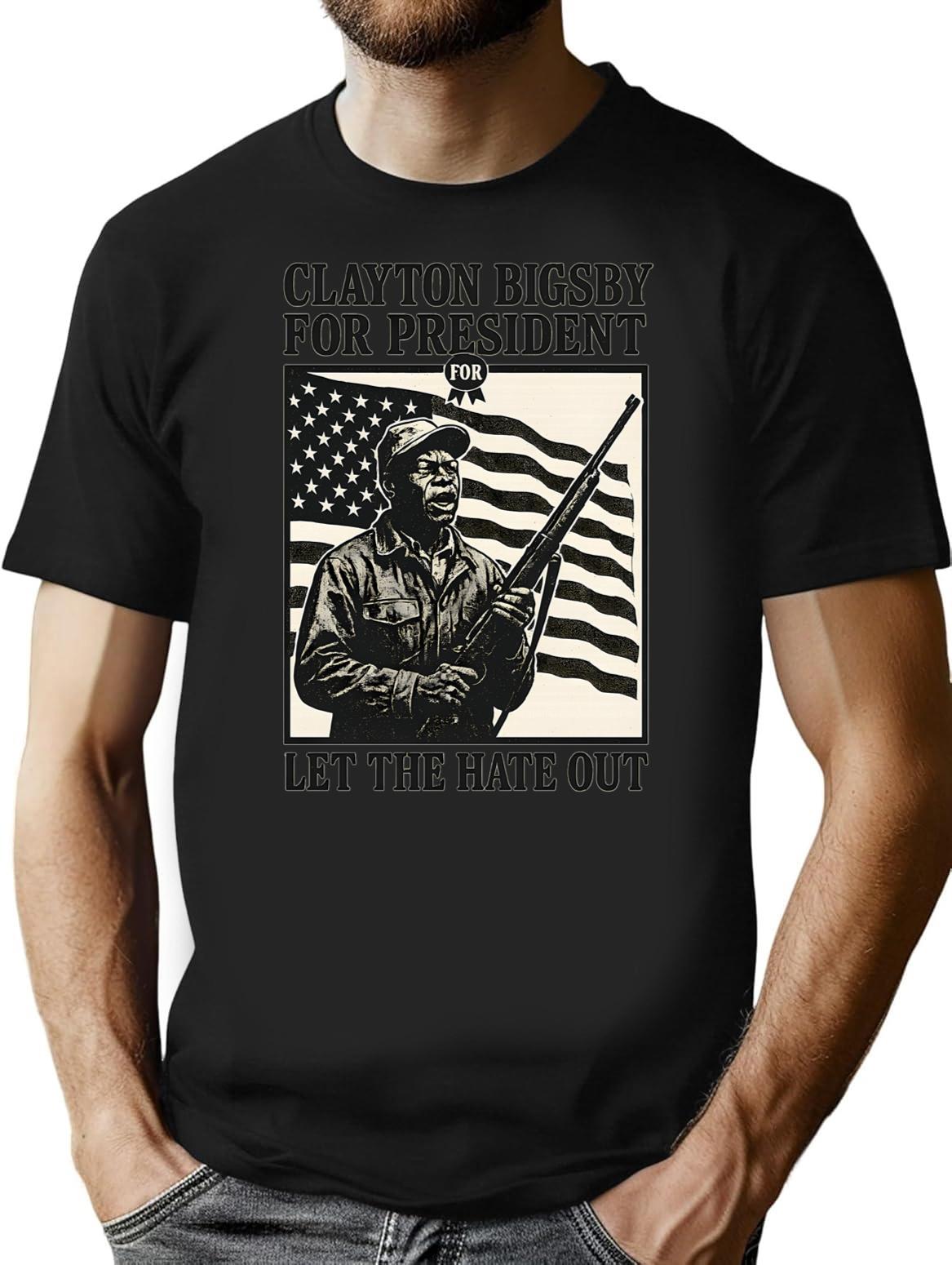 Clayton Bigsby For President T-Shirt - Retro Graphic Tee for Men & Women - Black