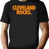Cleveland Rocks. - Orange T-Shirt - Retro Graphic Tee for Men & Women - Black