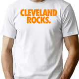Cleveland Rocks. - Orange T-Shirt - Retro Graphic Tee for Men & Women - White