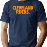 Cleveland Rocks. - Orange T-Shirt - Retro Graphic Tee for Men & Women - Navy