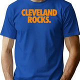 Cleveland Rocks. - Orange T-Shirt - Retro Graphic Tee for Men & Women - Blue