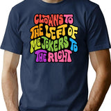 Clowns And Jokers Word Art T-Shirt - Retro Graphic Tee for Men & Women - Navy