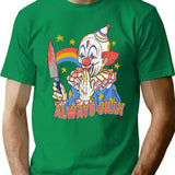 Clowns Are Silly T-Shirt - Retro Graphic Tee for Men & Women - Green