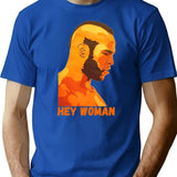 Clubber Lang Hey Woman T-Shirt - Retro Graphic Tee for Men & Women - Blue