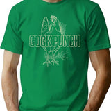 Cock Punch T-Shirt - Retro Graphic Tee for Men & Women - Green