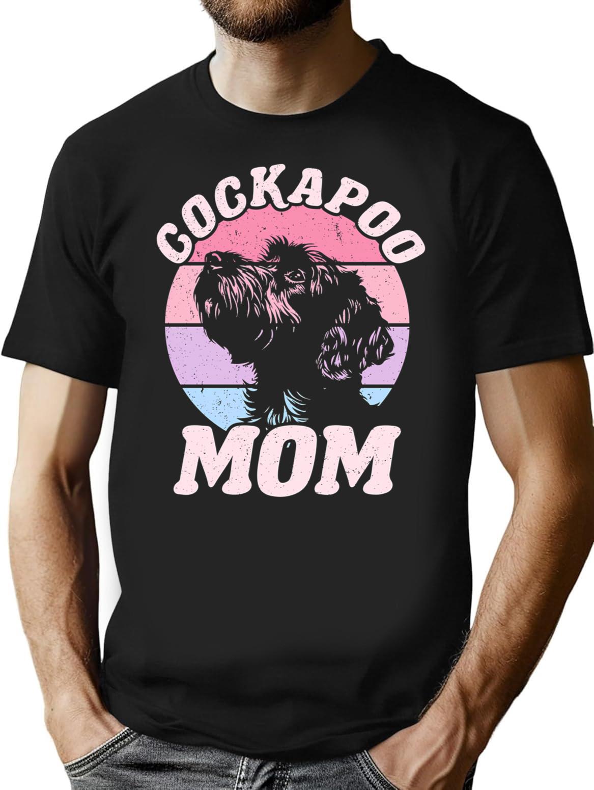 Cockapoo Mom Dog Funny Mother's Day Retro Vintage T-Shirt - Black