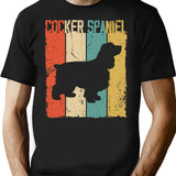 Cocker Spaniel Dog Vintage Retro Style T-Shirt - Black