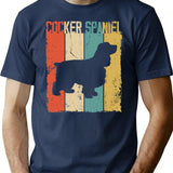 Cocker Spaniel Dog Vintage Retro Style T-Shirt - Navy