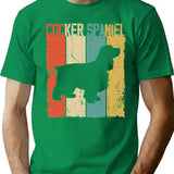 Cocker Spaniel Dog Vintage Retro Style T-Shirt - Green