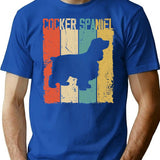 Cocker Spaniel Dog Vintage Retro Style T-Shirt - Blue