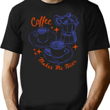 Coffee Makes Me Nicer Funny Retro Caffeine Addict T-Shirt - Black