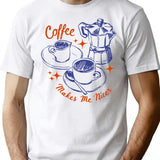 Coffee Makes Me Nicer Funny Retro Caffeine Addict T-Shirt - White