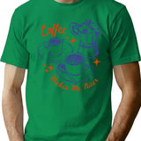 Coffee Makes Me Nicer Funny Retro Caffeine Addict T-Shirt - Green