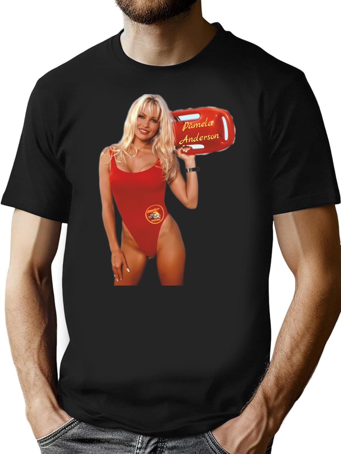 Colection Pmela Anderson T-Shirt - Retro Graphic Tee for Men & Women - Black