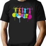 Color Splash Sport Archery T-Shirt - Retro Graphic Tee for Men & Women - Black