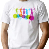 Color Splash Sport Archery T-Shirt - Retro Graphic Tee for Men & Women - White