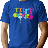 Color Splash Sport Archery T-Shirt - Retro Graphic Tee for Men & Women - Blue