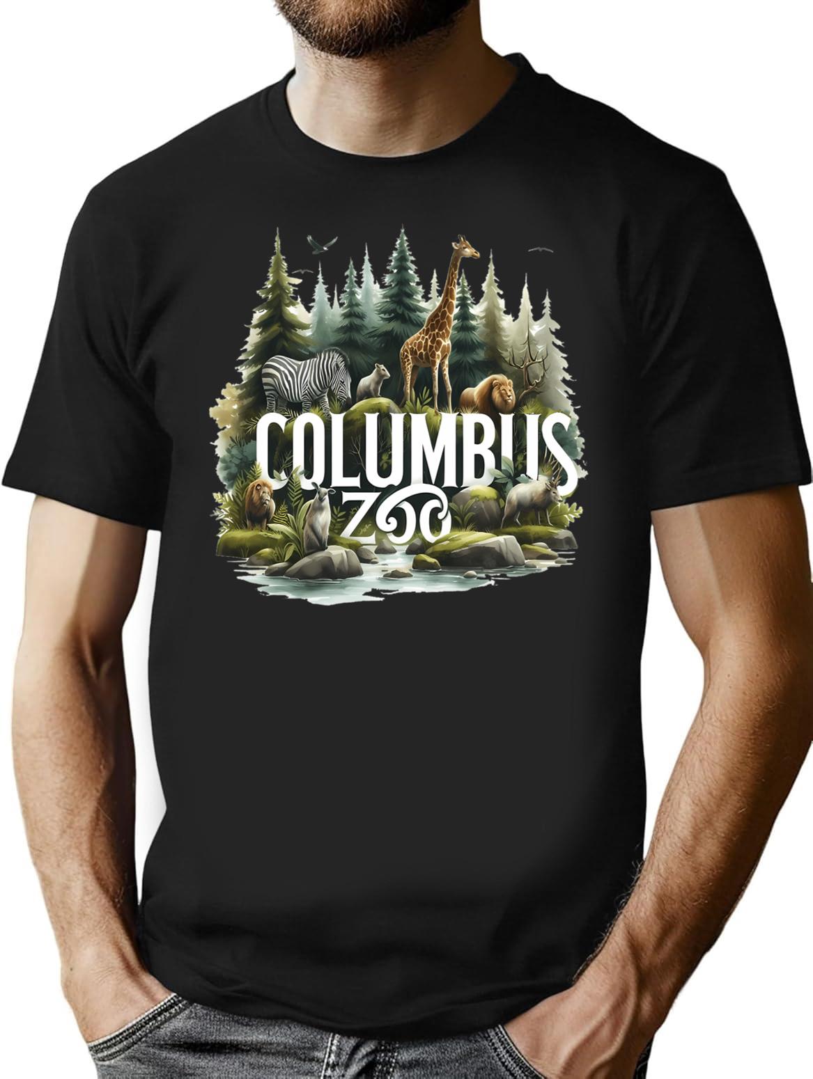Columbus Zoo T-Shirt - Retro Graphic Tee for Men & Women - Black