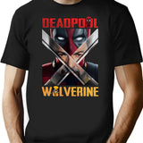 Comedic Deeaddpoolwolverine Bootleg Graphic T-Shirt - Black