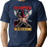 Comedic Deeaddpoolwolverine Bootleg Graphic T-Shirt - Navy