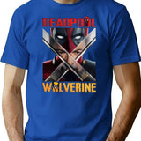 Comedic Deeaddpoolwolverine Bootleg Graphic T-Shirt - Blue