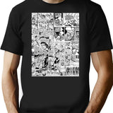 Comic Book Print White T-Shirt - Retro Graphic Tee for Men & Women - Black