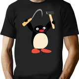 Communist Pingu Hammer And Sickle Meme T-Shirt - Black
