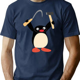 Communist Pingu Hammer And Sickle Meme T-Shirt - Navy