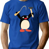 Communist Pingu Hammer And Sickle Meme T-Shirt - Blue