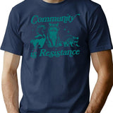 Community Is Resistance Shirt Vintage 90s Anarchist Shirt Left Political Shirt Funny Raccoon Meme Community Organizer - Navy