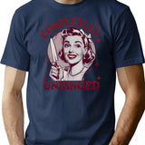 Completely Unhinged Retro Dark Humor Design T-Shirt - Navy