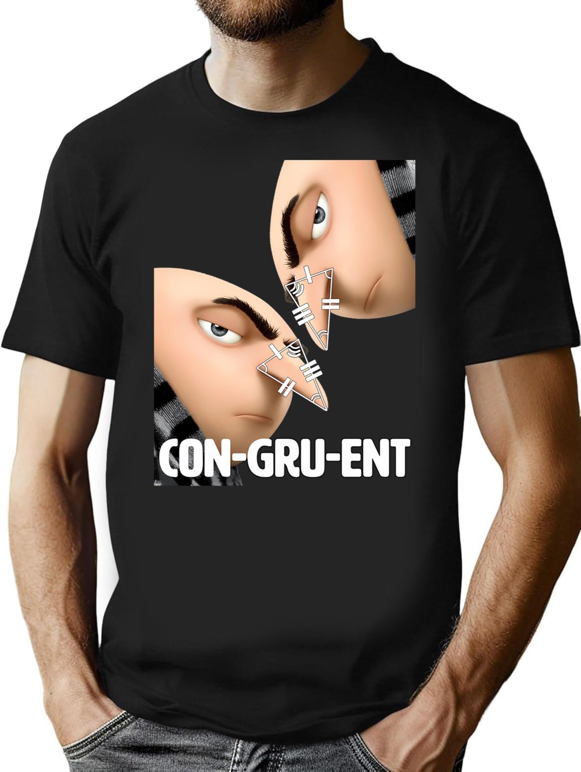 Congruent T-Shirt - Retro Graphic Tee for Men & Women - Black