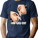 Congruent T-Shirt - Retro Graphic Tee for Men & Women - Navy