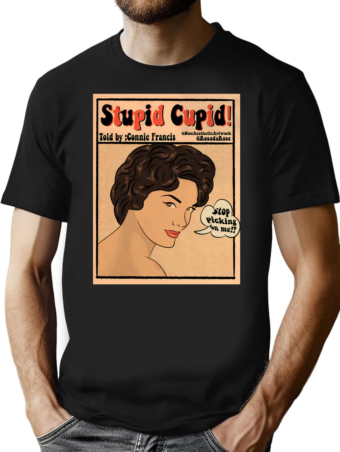 Connie Francis T-Shirt - Retro Graphic Tee for Men & Women - Black