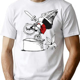 Conqueror T-Shirt - Retro Graphic Tee for Men & Women - White