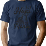 Construction Worker Excavator I Run Hoes For Money T-Shirt - Navy